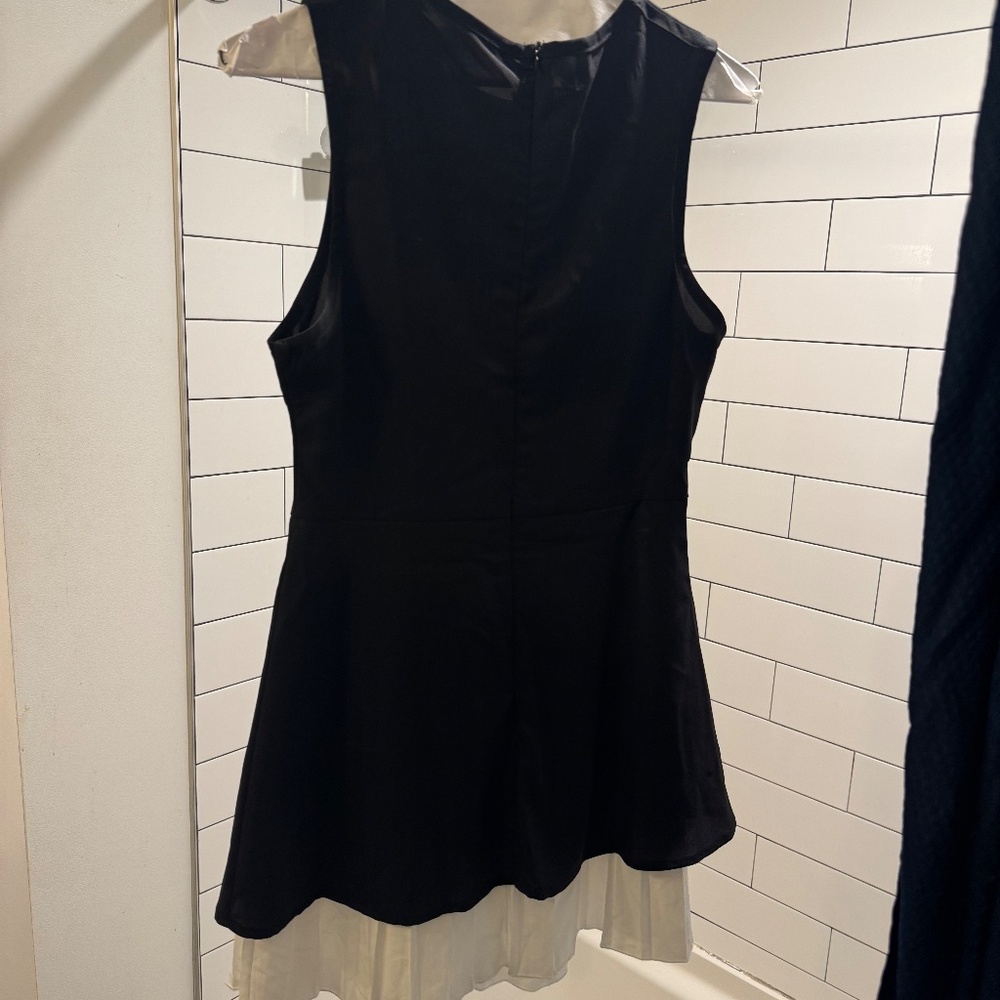 cute black and white sleeveless mini dress